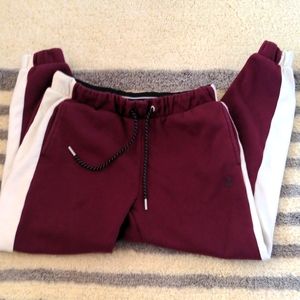 hurley sweatpants Red burgandy white stripe size small